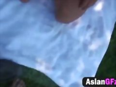 Asian babe Miain loves fucking outdoors
